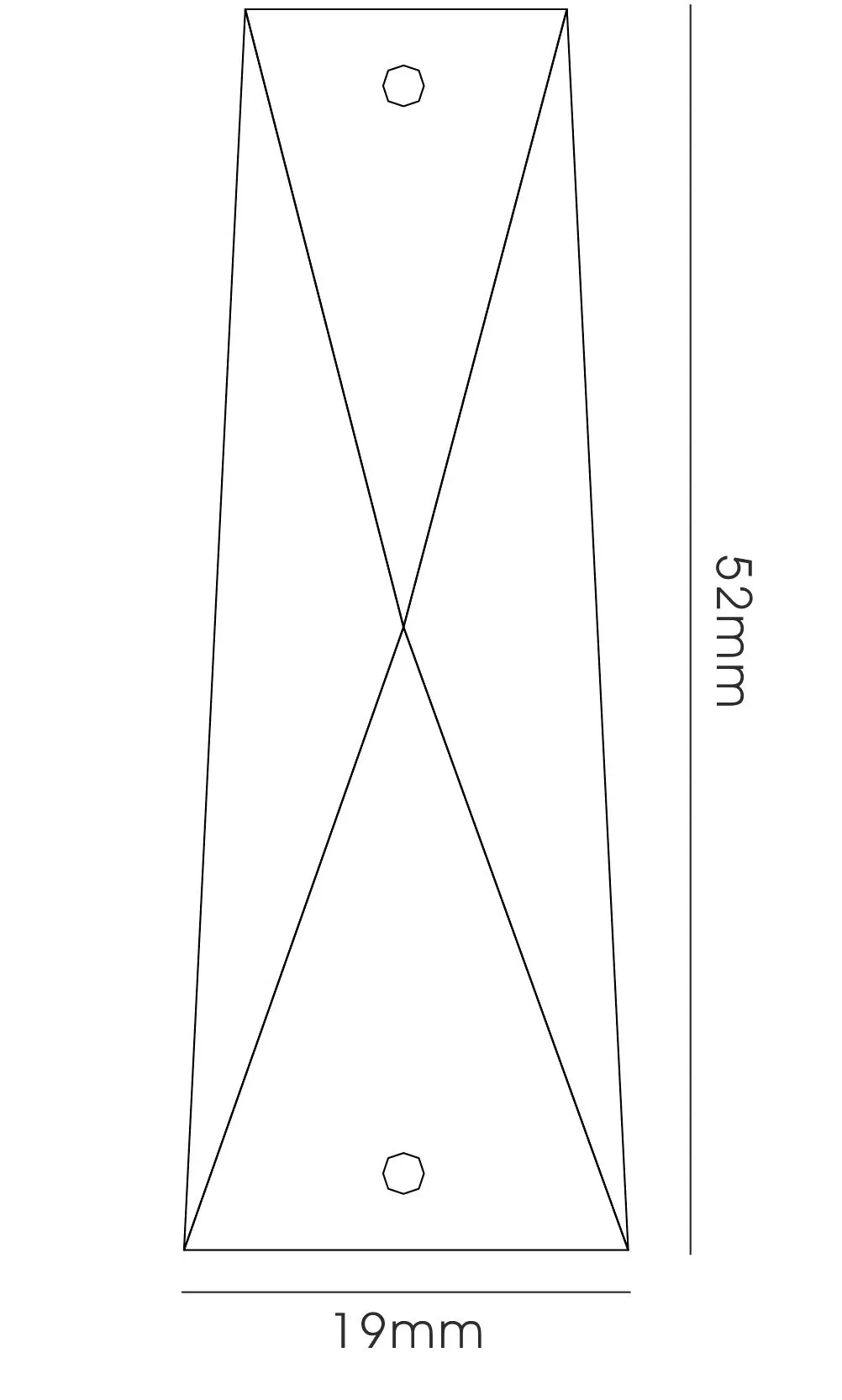 Crystal Trapezium Without Ring 14/19x52mm 2 Holes C70084  Diyas Crystal Droplet
